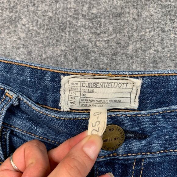 Current Elliott Jeans Womens 25 Denim Straight Cropped Mid Rise Zip Fly Pockets - Picture 5 of 8